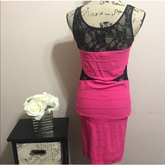 Bebe Hot Pink Bodycon - Picture 3 of 3